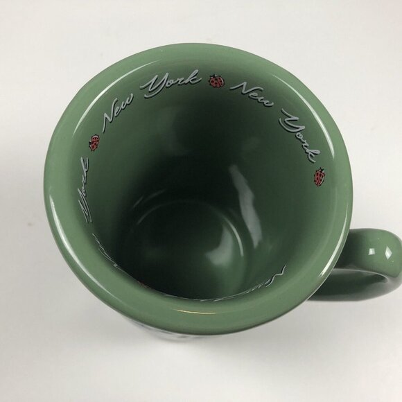 New York Tall Coffee Mug Cup Green Landmarks Raised Niagara Falls Cooperstown - Picture 8 of 8